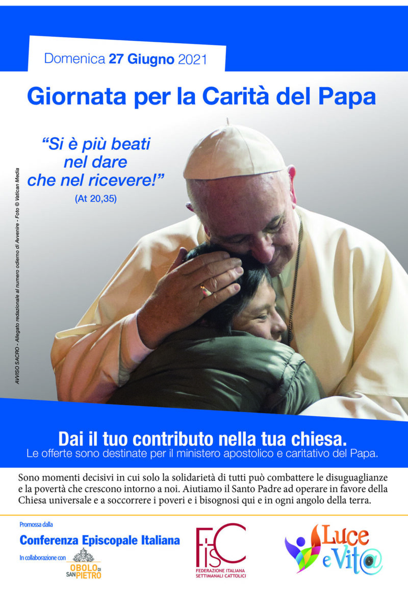 2021_AnnuncioCarità del Papa CEI FISCpersonalizzata174x240