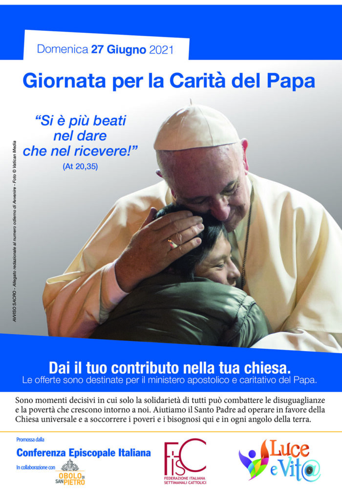 2021_AnnuncioCarità del Papa CEI FISCpersonalizzata174x240