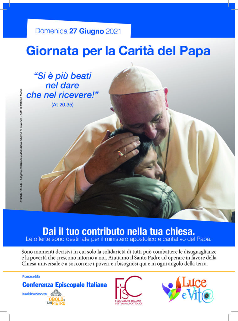 2021_AnnuncioCarità del Papa CEI FISCpersonalizzata174x240